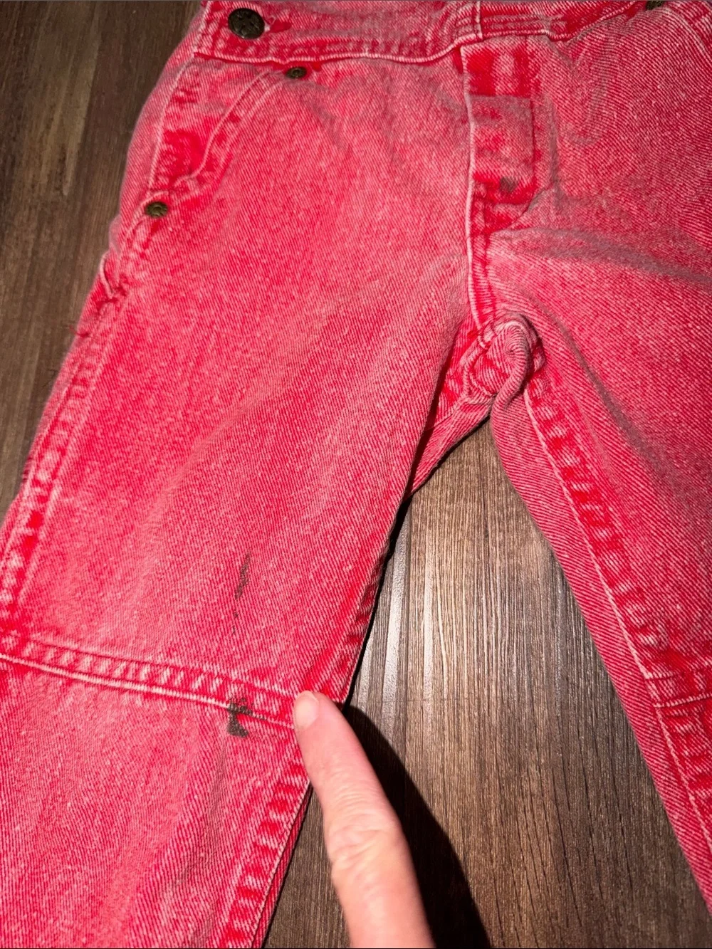 OshKosh B'Gosh Vestbak Genuine Article Red Denim Overalls Bibs Size 2t